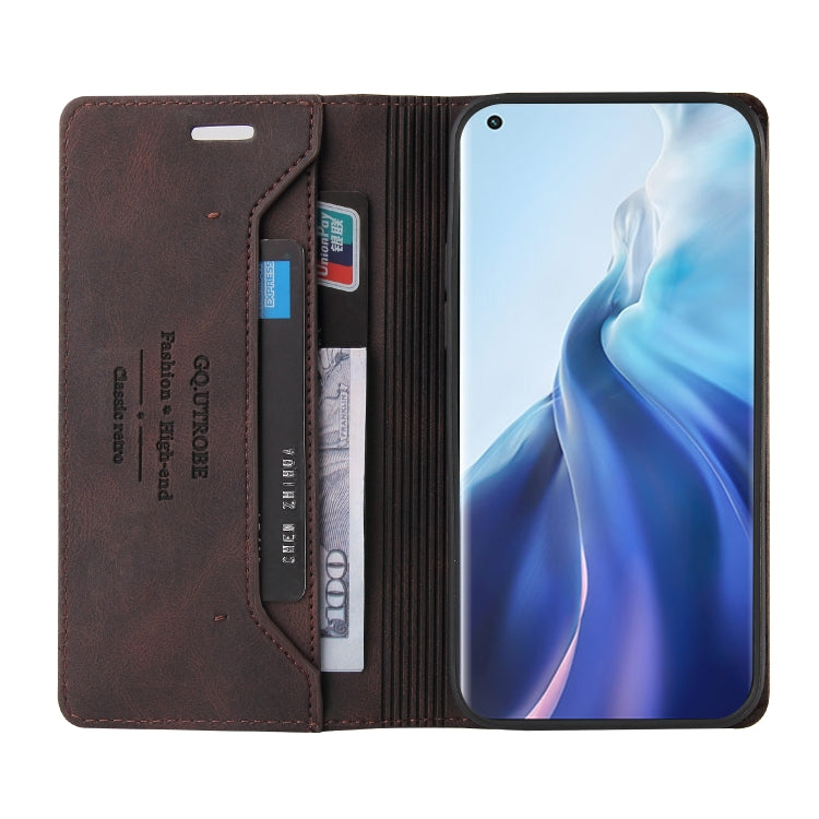 For Xiaomi Mi 11 Skin Feel Anti-theft Brush Horizontal Flip Leather Case with Holder & Card Slots & Wallet