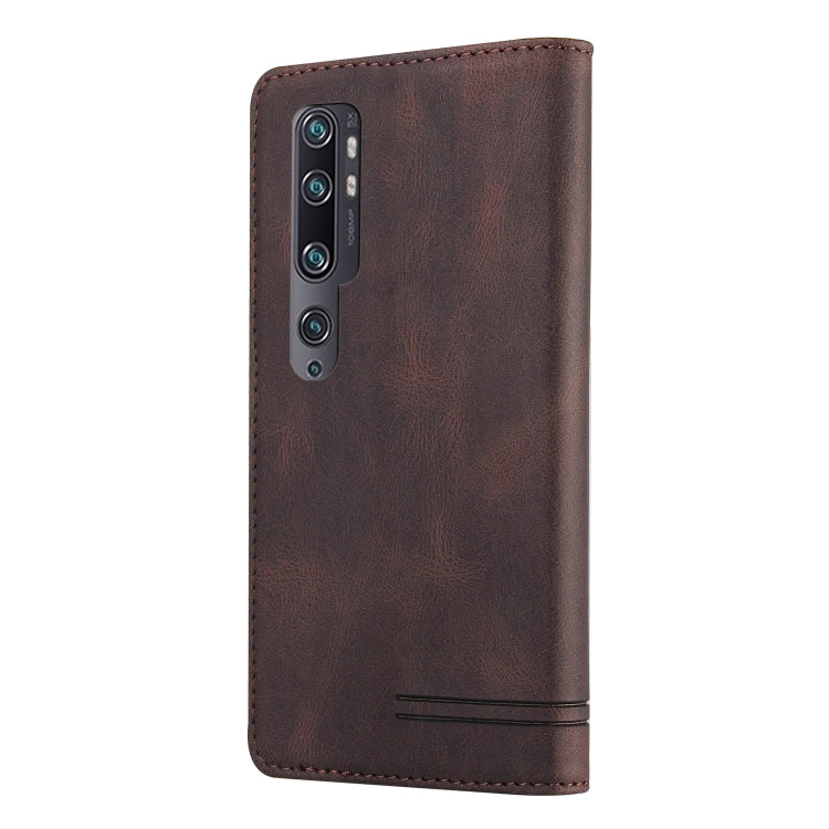 For Xiaomi Mi CC9 Pro Skin Feel Anti-theft Brush Horizontal Flip Leather Case with Holder & Card Slots & Wallet