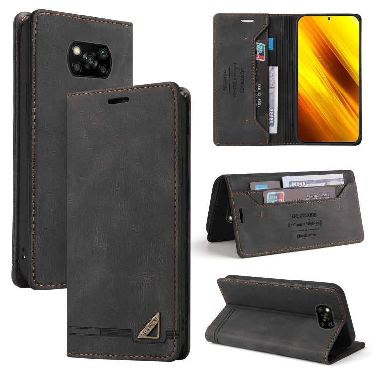For Xiaomi Poco X3 NFC Skin Feel Anti-theft Brush Horizontal Flip Leather Case with Holder & Card Slots & Wallet