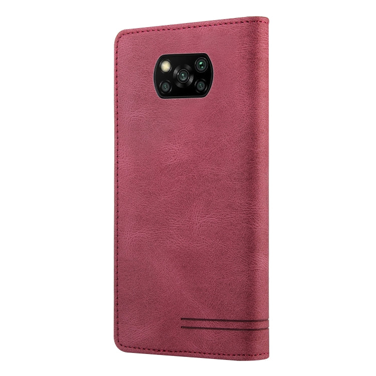 For Xiaomi Poco X3 NFC Skin Feel Anti-theft Brush Horizontal Flip Leather Case with Holder & Card Slots & Wallet