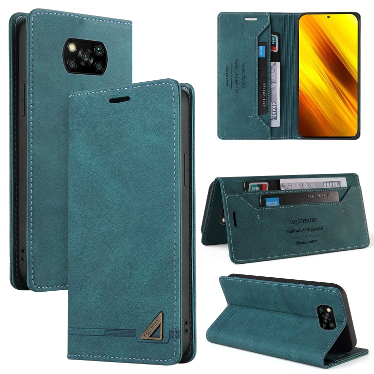 For Xiaomi Poco X3 NFC Skin Feel Anti-theft Brush Horizontal Flip Leather Case with Holder & Card Slots & Wallet
