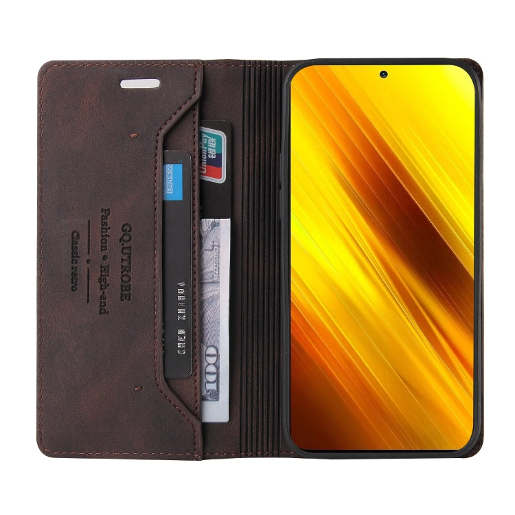 For Xiaomi Poco X3 NFC Skin Feel Anti-theft Brush Horizontal Flip Leather Case with Holder & Card Slots & Wallet