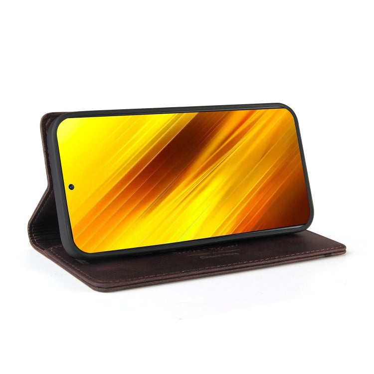 For Xiaomi Poco X3 NFC Skin Feel Anti-theft Brush Horizontal Flip Leather Case with Holder & Card Slots & Wallet