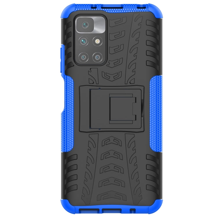For Xiaomi Redmi 10 Tire Texture Shockproof TPU+PC Protective Case with Holder