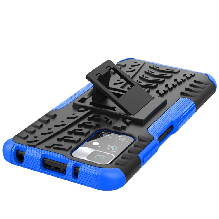 For Xiaomi Redmi 10 Tire Texture Shockproof TPU+PC Protective Case with Holder
