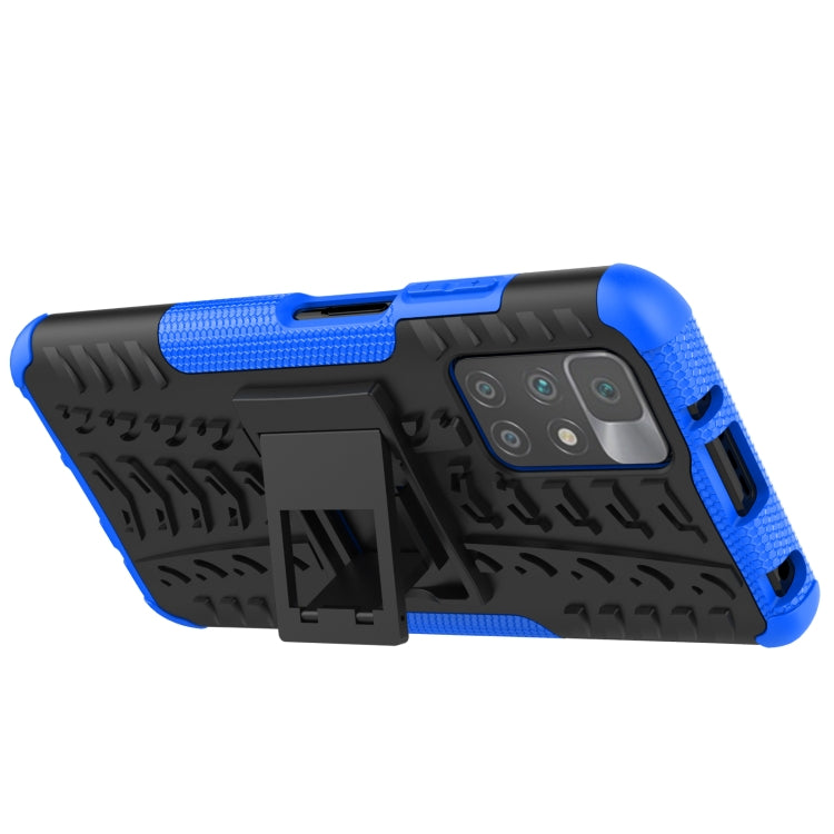 For Xiaomi Redmi 10 Tire Texture Shockproof TPU+PC Protective Case with Holder