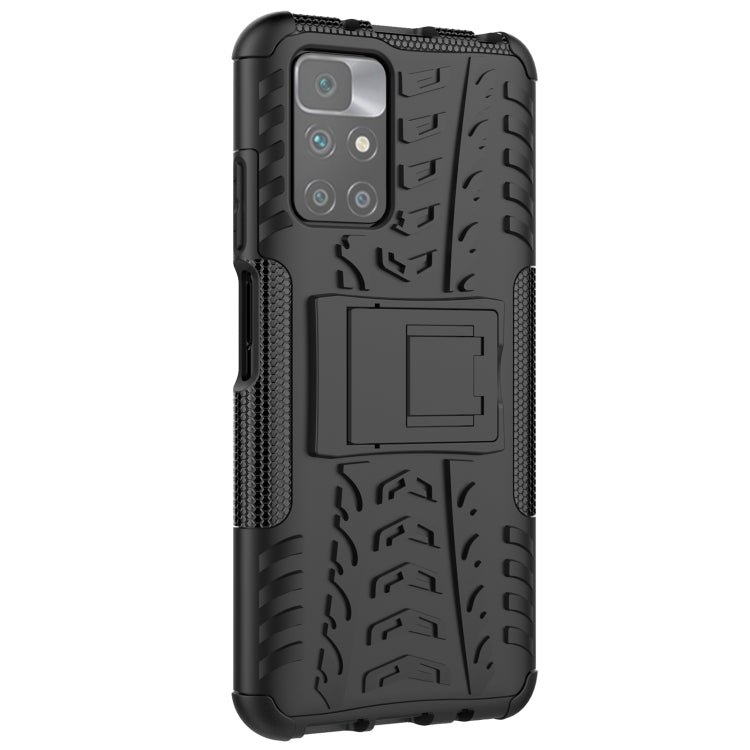 For Xiaomi Redmi 10 Tire Texture Shockproof TPU+PC Protective Case with Holder