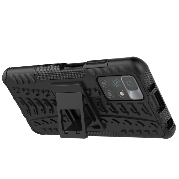 For Xiaomi Redmi 10 Tire Texture Shockproof TPU+PC Protective Case with Holder