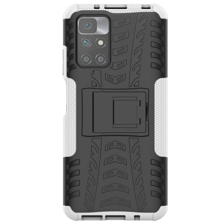 For Xiaomi Redmi 10 Tire Texture Shockproof TPU+PC Protective Case with Holder