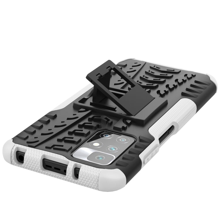 For Xiaomi Redmi 10 Tire Texture Shockproof TPU+PC Protective Case with Holder