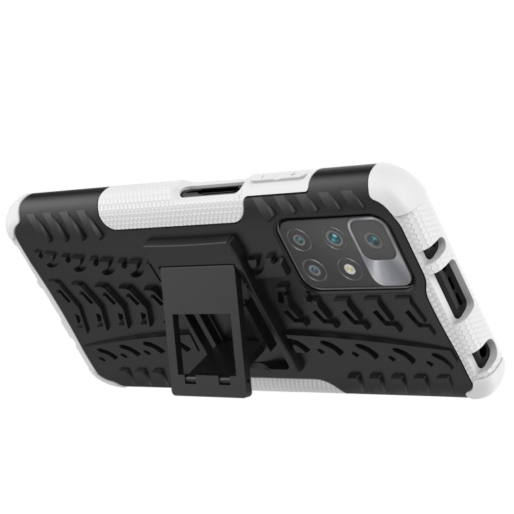 For Xiaomi Redmi 10 Tire Texture Shockproof TPU+PC Protective Case with Holder