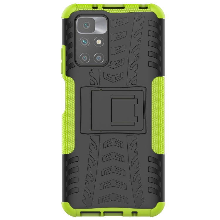 For Xiaomi Redmi 10 Tire Texture Shockproof TPU+PC Protective Case with Holder