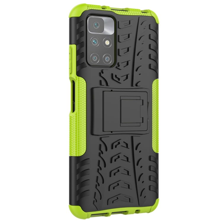 For Xiaomi Redmi 10 Tire Texture Shockproof TPU+PC Protective Case with Holder
