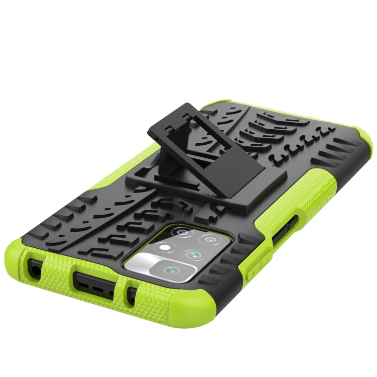 For Xiaomi Redmi 10 Tire Texture Shockproof TPU+PC Protective Case with Holder