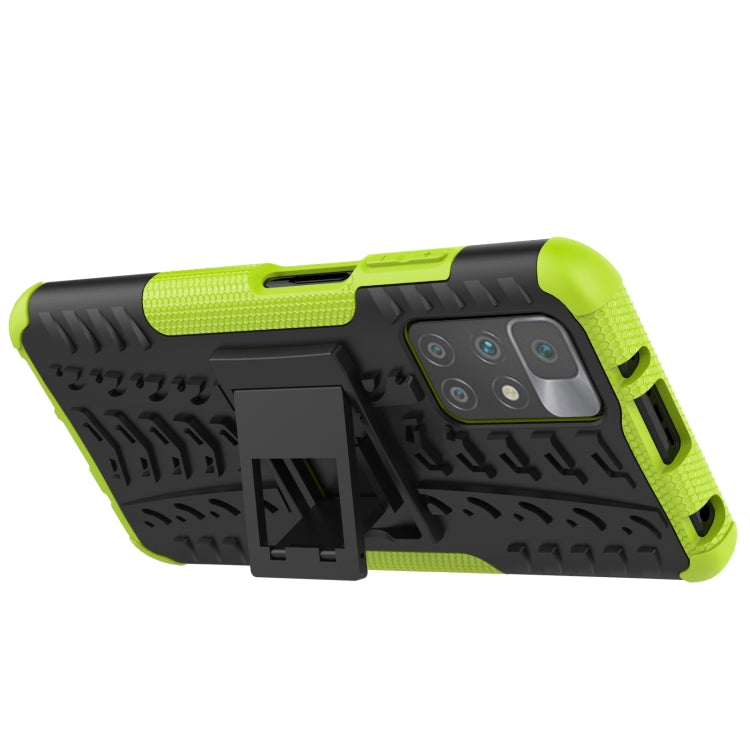 For Xiaomi Redmi 10 Tire Texture Shockproof TPU+PC Protective Case with Holder