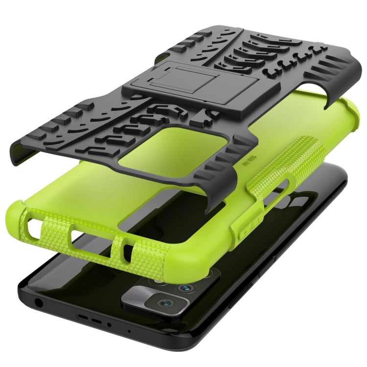 For Xiaomi Redmi 10 Tire Texture Shockproof TPU+PC Protective Case with Holder