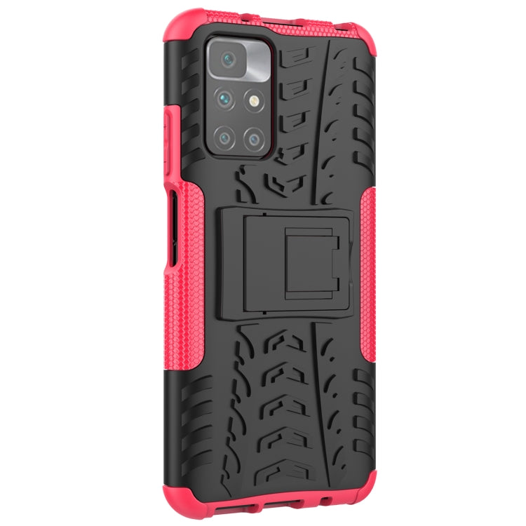 For Xiaomi Redmi 10 Tire Texture Shockproof TPU+PC Protective Case with Holder