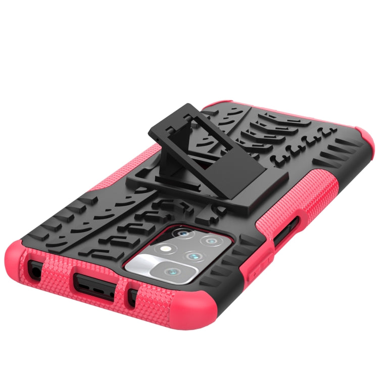 For Xiaomi Redmi 10 Tire Texture Shockproof TPU+PC Protective Case with Holder