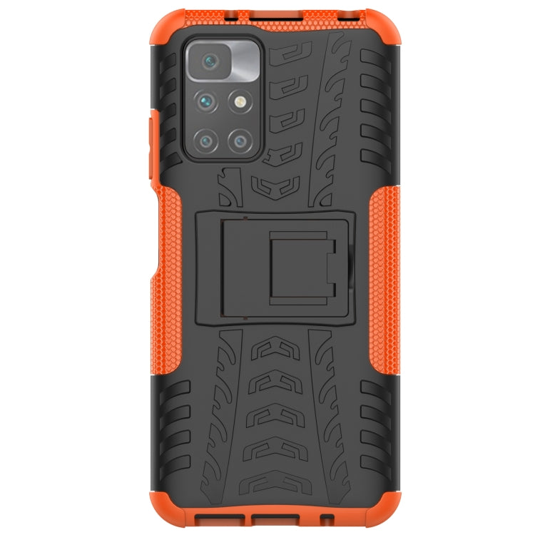 For Xiaomi Redmi 10 Tire Texture Shockproof TPU+PC Protective Case with Holder