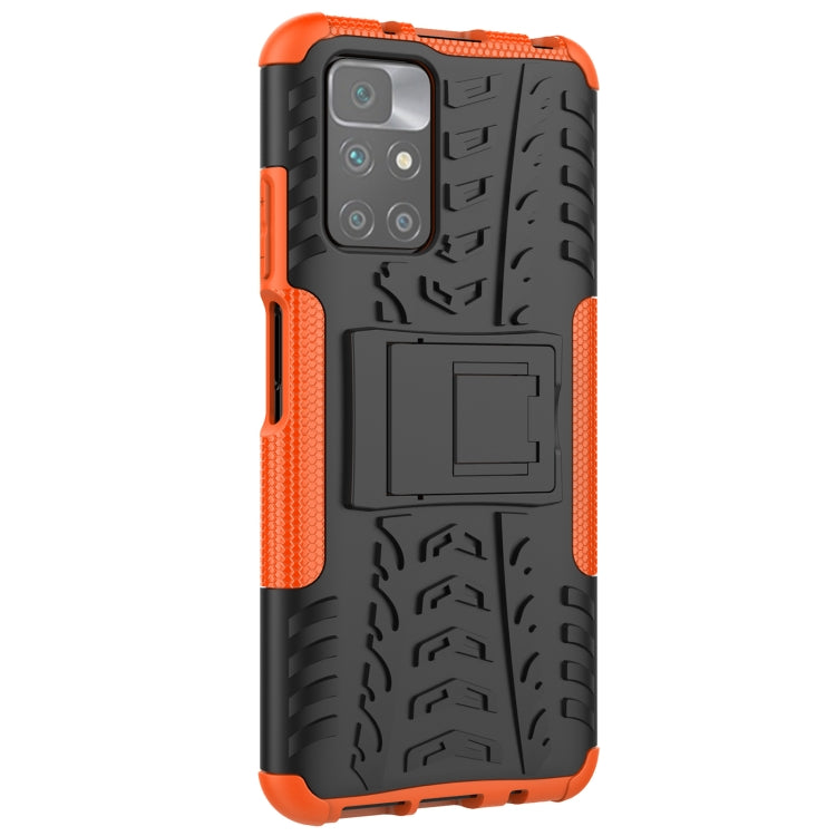 For Xiaomi Redmi 10 Tire Texture Shockproof TPU+PC Protective Case with Holder