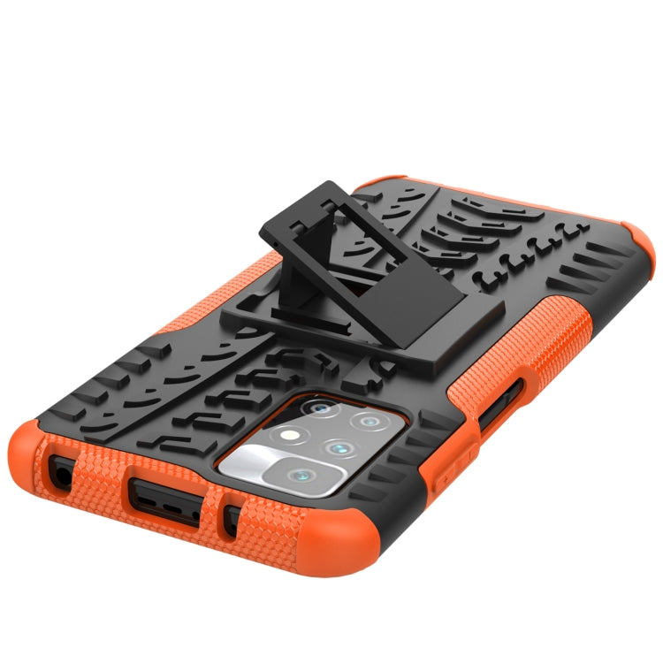 For Xiaomi Redmi 10 Tire Texture Shockproof TPU+PC Protective Case with Holder