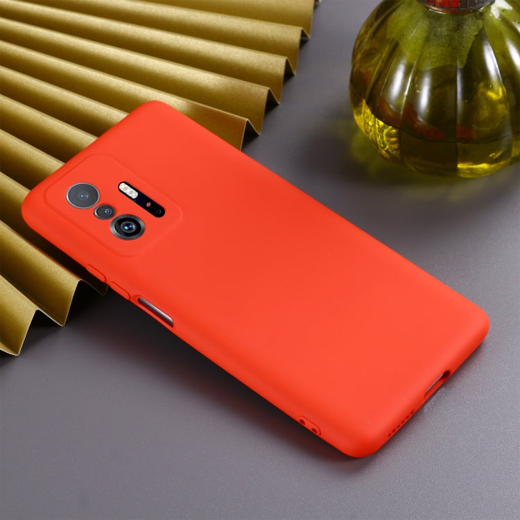 For Xiaomi 11T 5G Solid Color Liquid Silicone Dropproof Full Coverage Protective Case