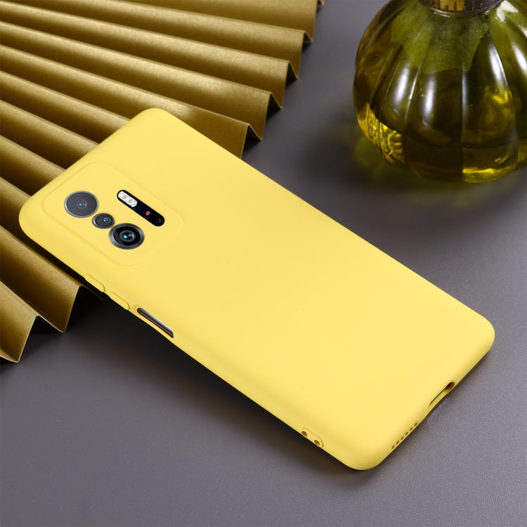 For Xiaomi 11T 5G Solid Color Liquid Silicone Dropproof Full Coverage Protective Case