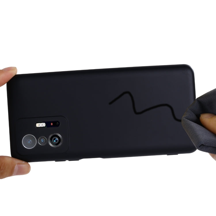 For Xiaomi 11T 5G Solid Color Liquid Silicone Dropproof Full Coverage Protective Case