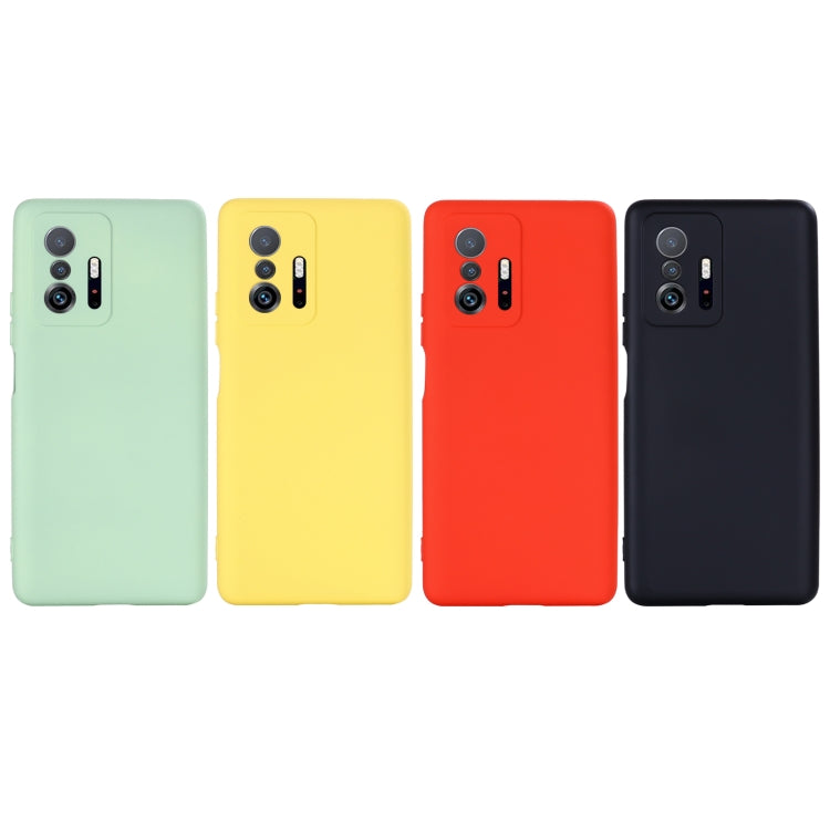 For Xiaomi 11T 5G Solid Color Liquid Silicone Dropproof Full Coverage Protective Case