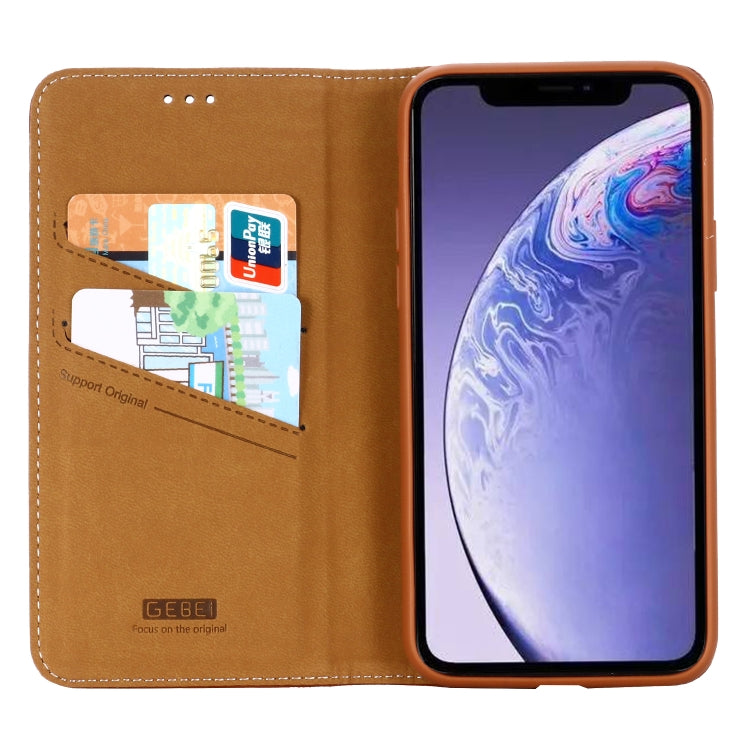 For iPhone 11 GEBEI PU+TPU Horizontal Flip Protective Case with Holder & Card Slots