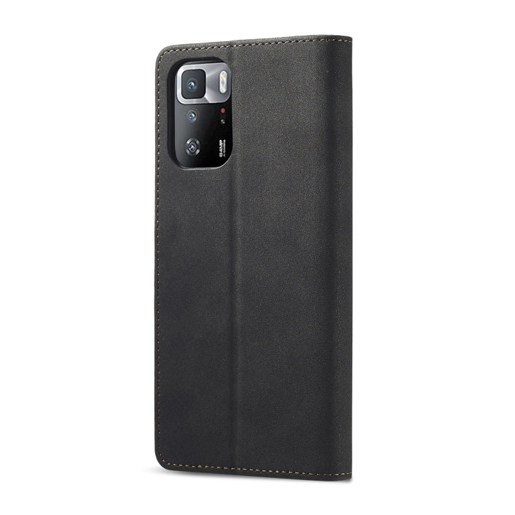 For Xiaomi Redmi Note 10 Frosted Anti-theft Brush Horizontal Flip Leather Case with Holder & Card Slots & Wallet