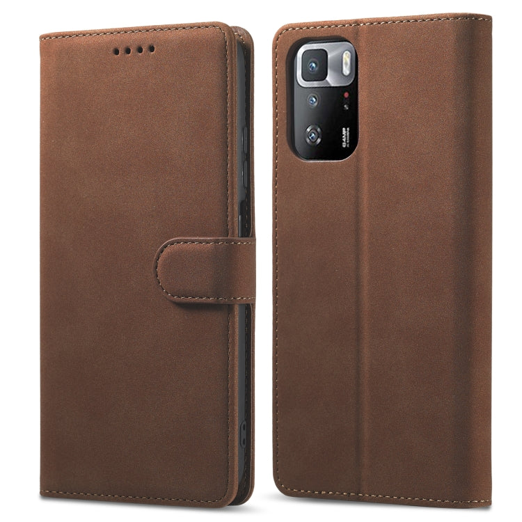 For Xiaomi Redmi Note 10 Frosted Anti-theft Brush Horizontal Flip Leather Case with Holder & Card Slots & Wallet