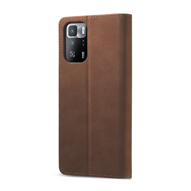 For Xiaomi Redmi Note 10 Frosted Anti-theft Brush Horizontal Flip Leather Case with Holder & Card Slots & Wallet