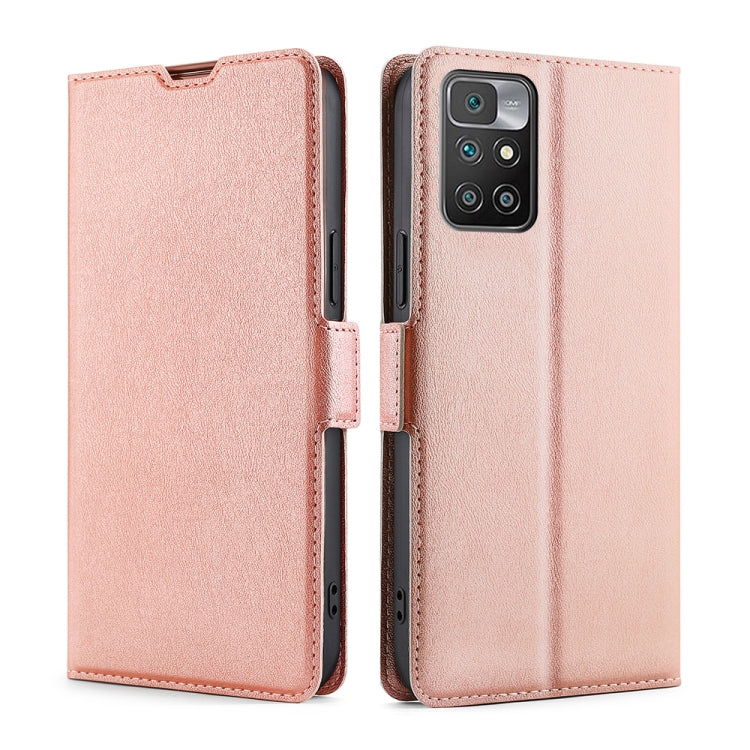 For Xiaomi Redmi 10 Ultra-thin Voltage Side Buckle PU + TPU Horizontal Flip Leather Case with Holder & Card Slot
