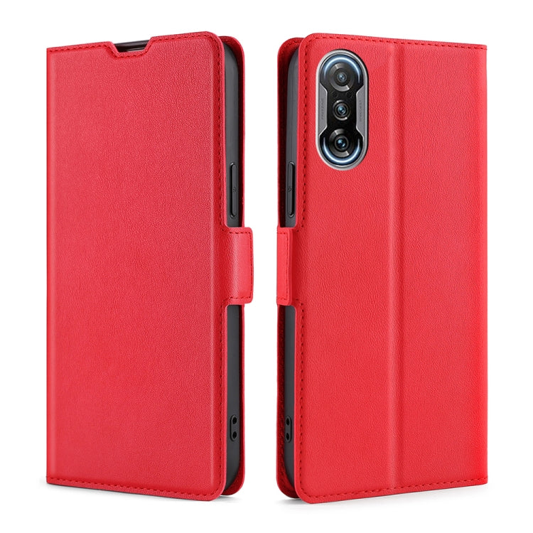 For Xiaomi Redmi K40 Gaming Ultra-thin Voltage Side Buckle PU + TPU Horizontal Flip Leather Case with Holder & Card Slot