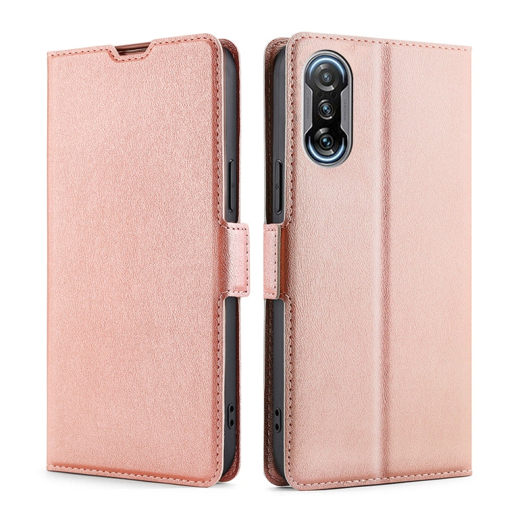 For Xiaomi Redmi K40 Gaming Ultra-thin Voltage Side Buckle PU + TPU Horizontal Flip Leather Case with Holder & Card Slot