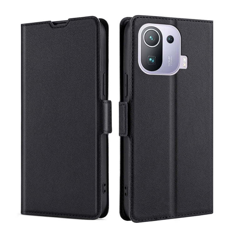 For Xiaomi Mi 11 Pro Ultra-thin Voltage Side Buckle PU + TPU Horizontal Flip Leather Case with Holder & Card Slot