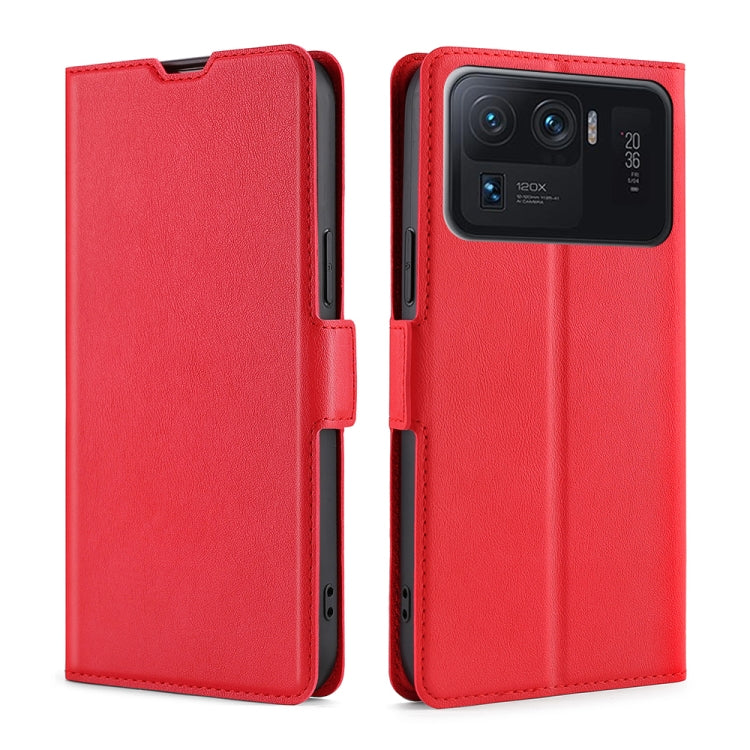 For Xiaomi Mi 11 Ultra Ultra-thin Voltage Side Buckle PU + TPU Horizontal Flip Leather Case with Holder & Card Slot