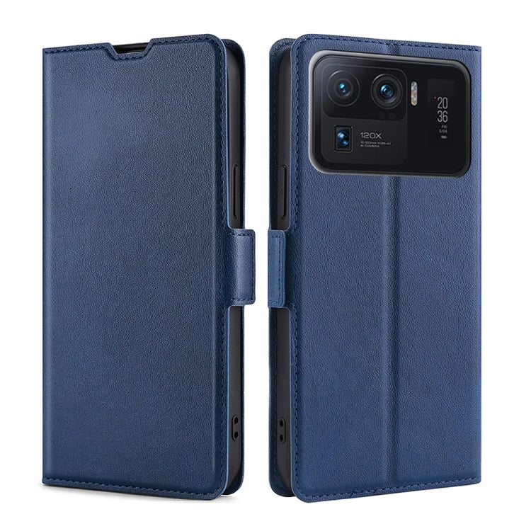 For Xiaomi Mi 11 Ultra Ultra-thin Voltage Side Buckle PU + TPU Horizontal Flip Leather Case with Holder & Card Slot