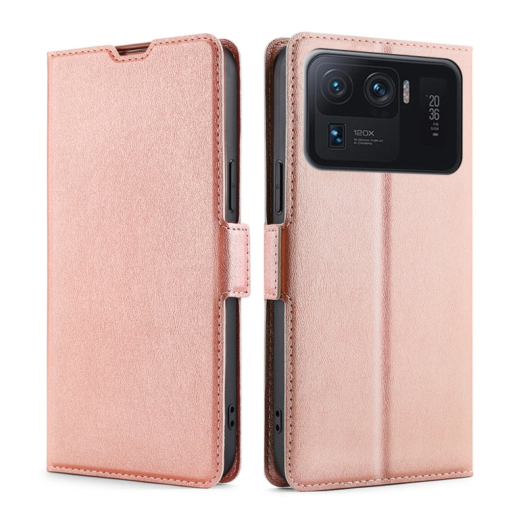 For Xiaomi Mi 11 Ultra Ultra-thin Voltage Side Buckle PU + TPU Horizontal Flip Leather Case with Holder & Card Slot