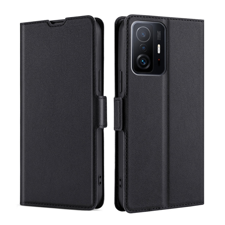 For Xiaomi 11T Ultra-thin Voltage Side Buckle PU + TPU Horizontal Flip Leather Case with Holder & Card Slot