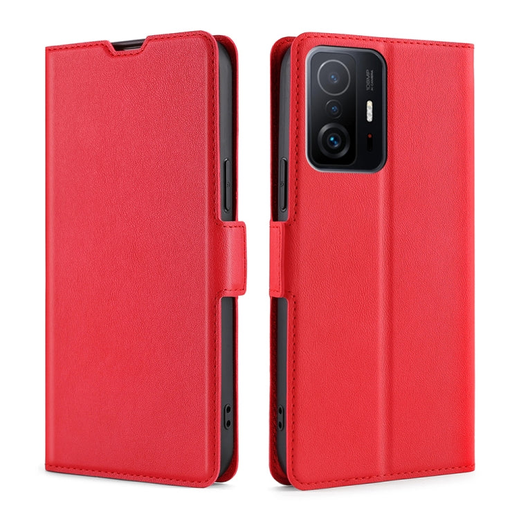 For Xiaomi 11T Ultra-thin Voltage Side Buckle PU + TPU Horizontal Flip Leather Case with Holder & Card Slot
