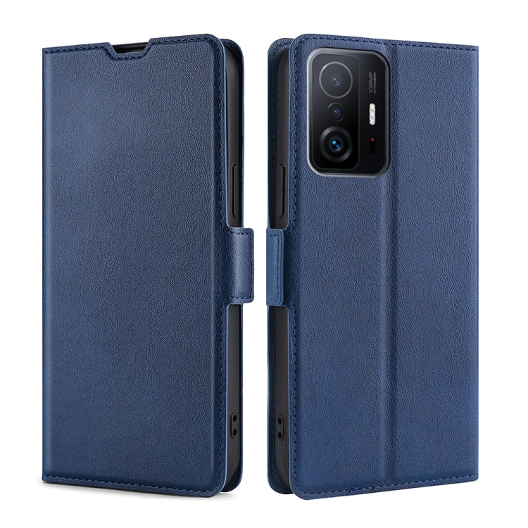 For Xiaomi 11T Ultra-thin Voltage Side Buckle PU + TPU Horizontal Flip Leather Case with Holder & Card Slot