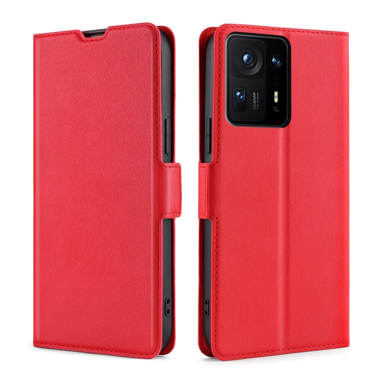 For Xiaomi Mix 4 Ultra-thin Voltage Side Buckle PU + TPU Horizontal Flip Leather Case with Holder & Card Slot