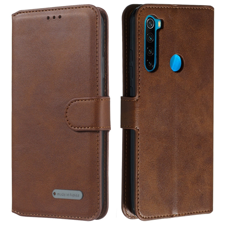 For Xiaomi Redmi Note 8 Solid Color Buckle Horizontal Flip Leather Case with Wallet & Holder & Card Slots