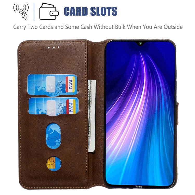 For Xiaomi Redmi Note 8 Solid Color Buckle Horizontal Flip Leather Case with Wallet & Holder & Card Slots