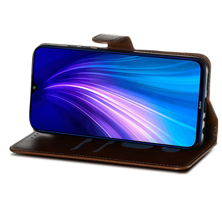 For Xiaomi Redmi Note 8 Solid Color Buckle Horizontal Flip Leather Case with Wallet & Holder & Card Slots