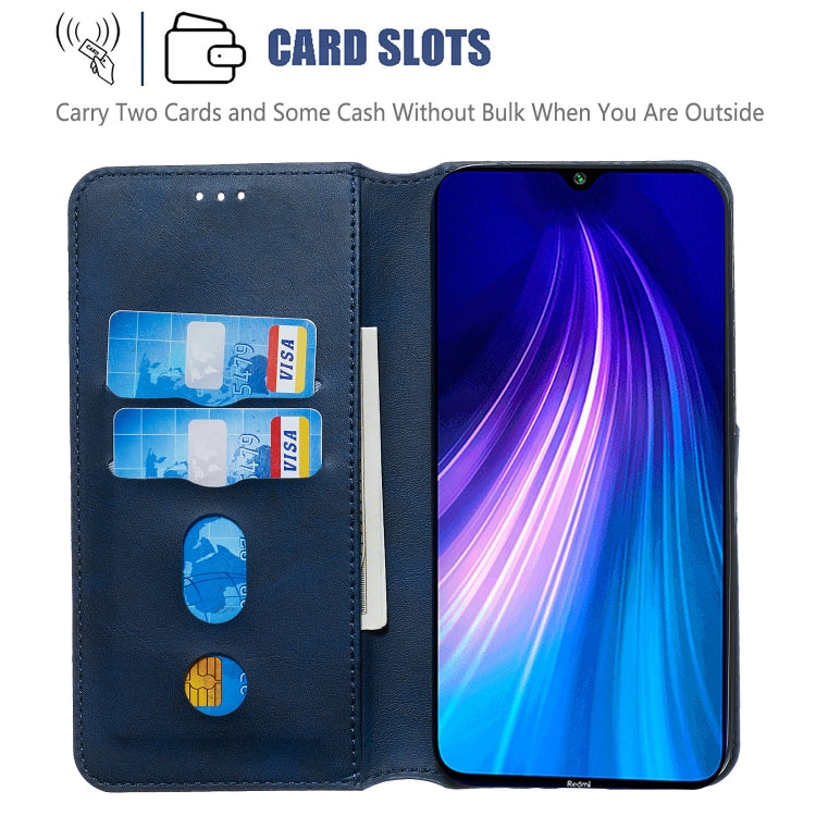 For Xiaomi Redmi Note 8 Solid Color Buckle Horizontal Flip Leather Case with Wallet & Holder & Card Slots