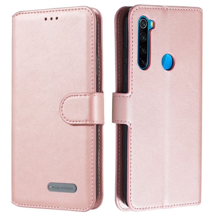 For Xiaomi Redmi Note 8 Solid Color Buckle Horizontal Flip Leather Case with Wallet & Holder & Card Slots