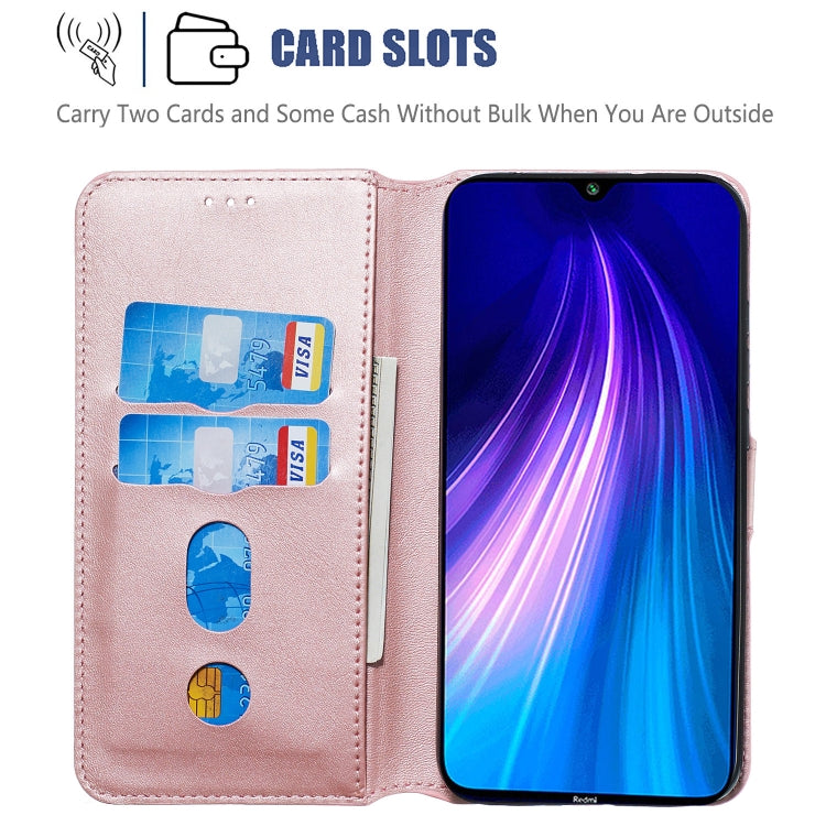 For Xiaomi Redmi Note 8 Solid Color Buckle Horizontal Flip Leather Case with Wallet & Holder & Card Slots